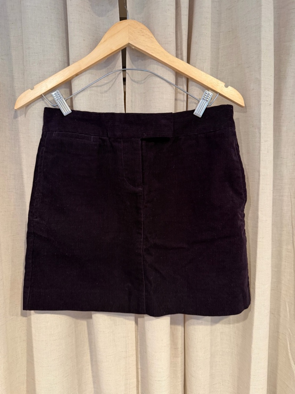 J. Crew Plum Corduroy Mini Skirt